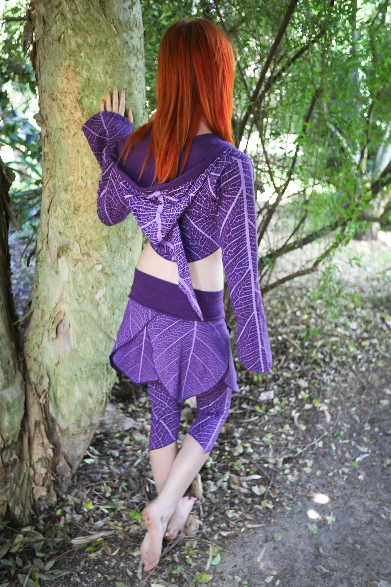 Leaf Print Mini Skirt - Faerie Wear - 6 Leaf Skirt - Elf Wares - Pixie Clothing - Everyday Faerie