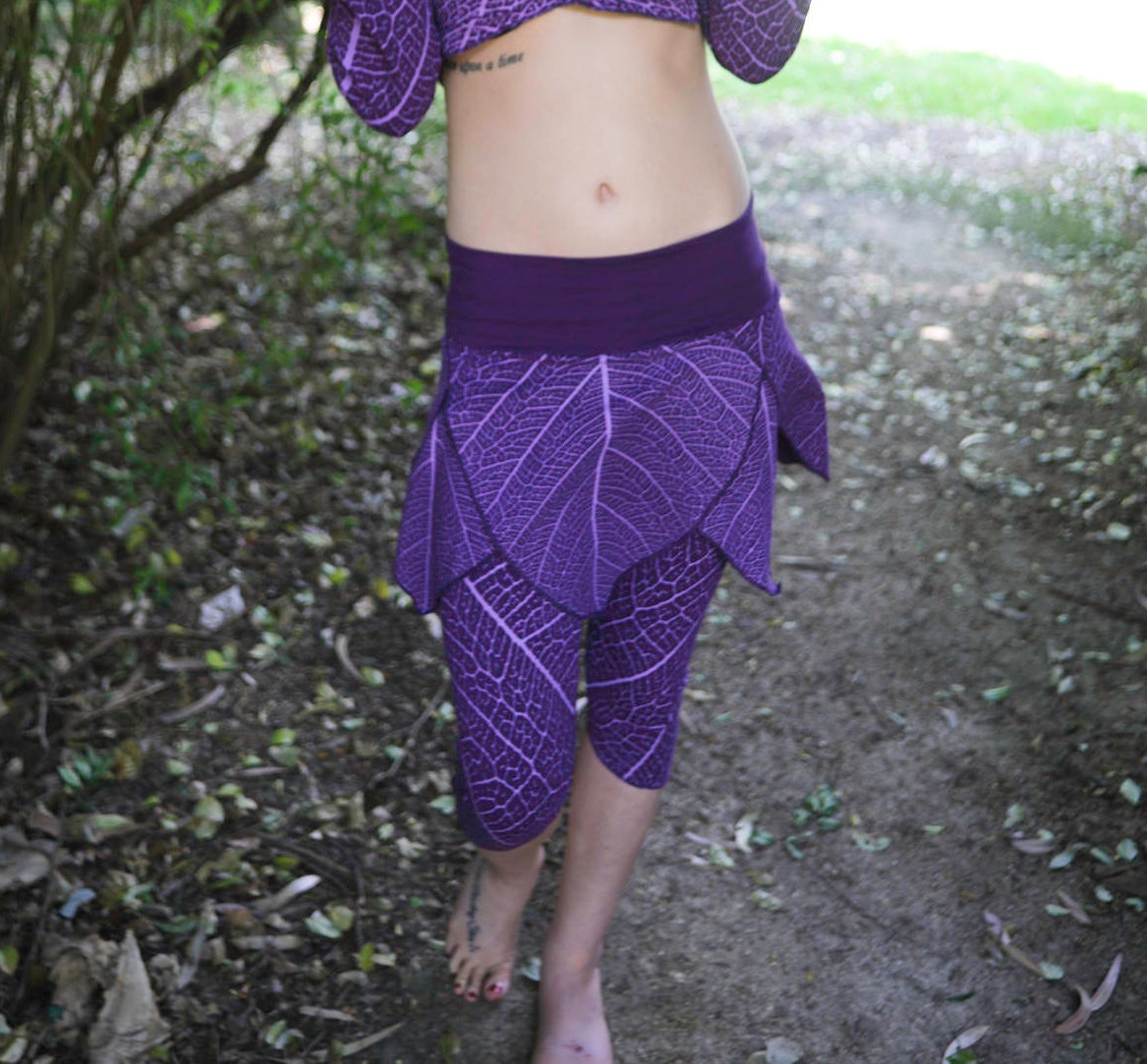 Leaf Print Mini Skirt - Faerie Wear - 6 Leaf Skirt - Elf Wares - Pixie Clothing - Everyday Faerie
