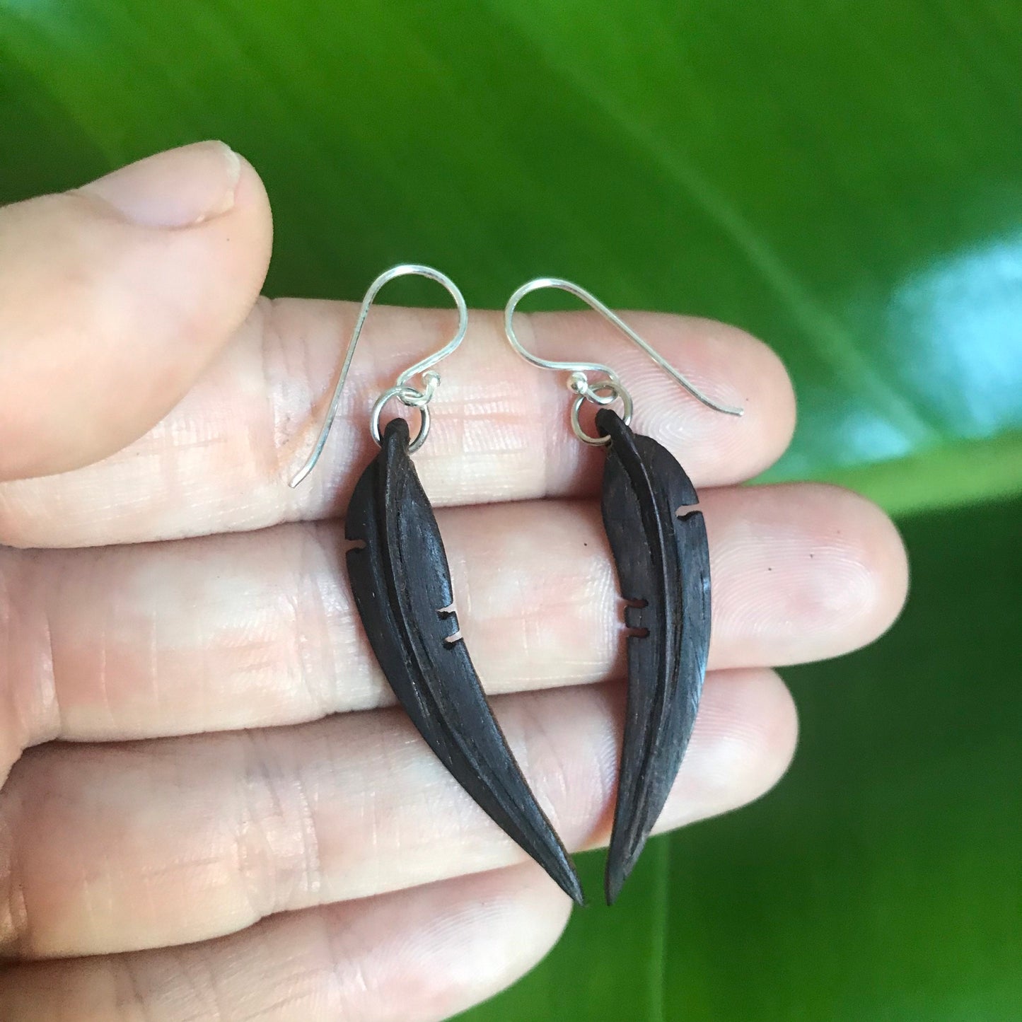 Small Gum Leaf Earrings - 3D Drop Earrings
