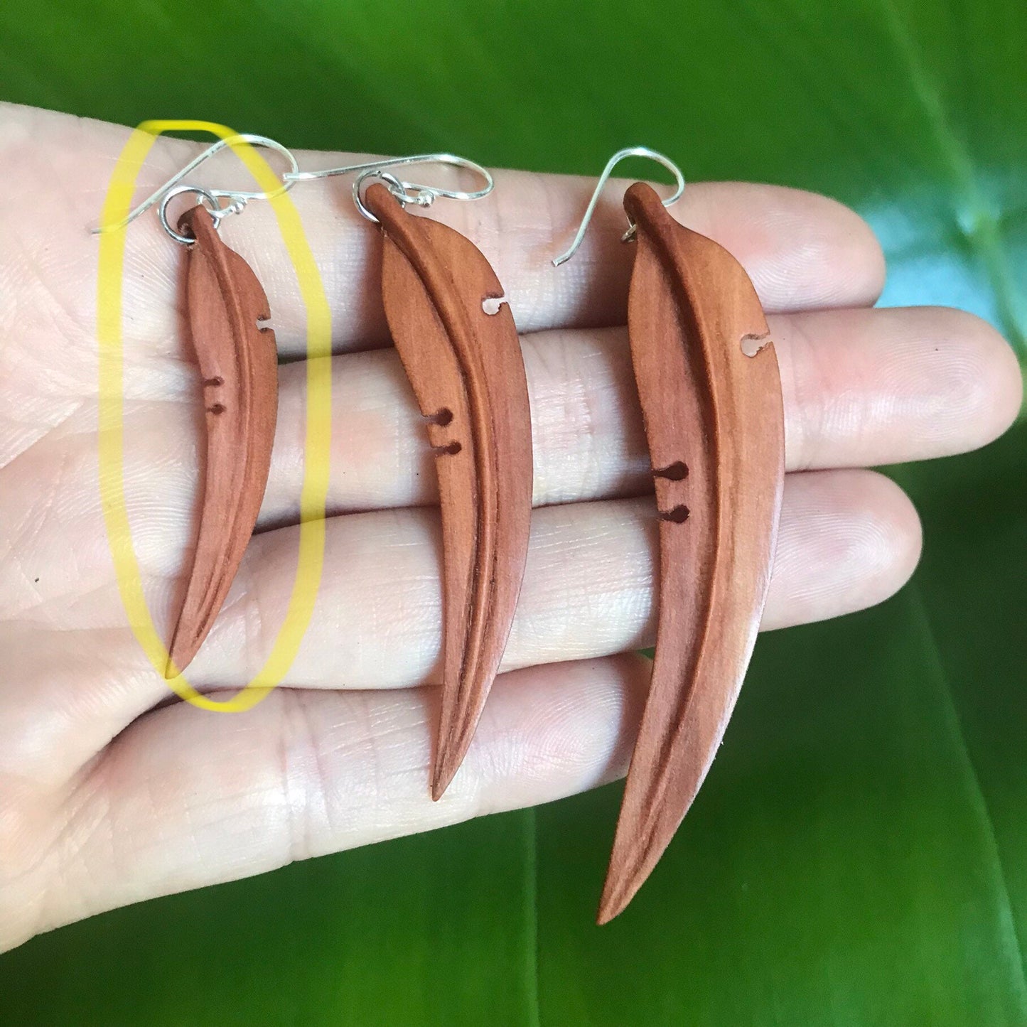 Small Gum Leaf Earrings - 3D Drop Earrings
