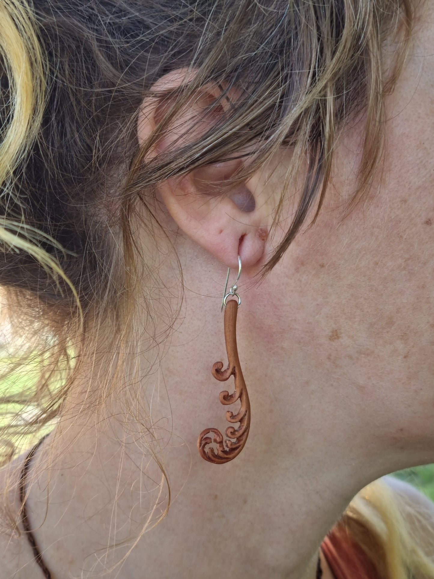 White Fern Frond - Unfurling Frond Earrings - Fern Earring