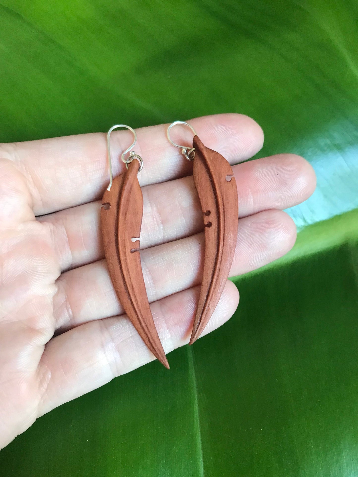 Medium Gum Leaf Earrings - 3D Drop Earrings