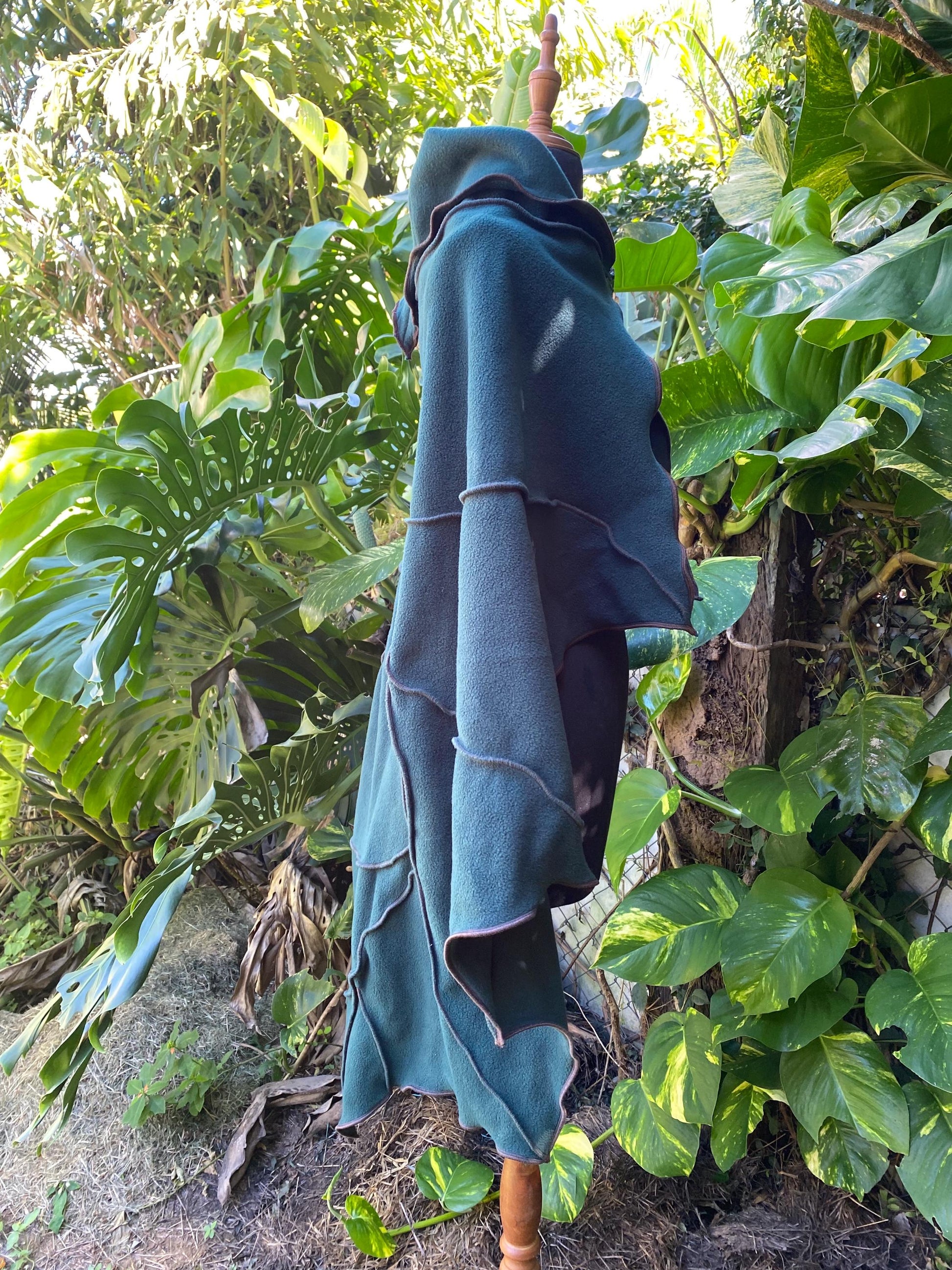 Leaf Cape - Mid length Fleece Cloak