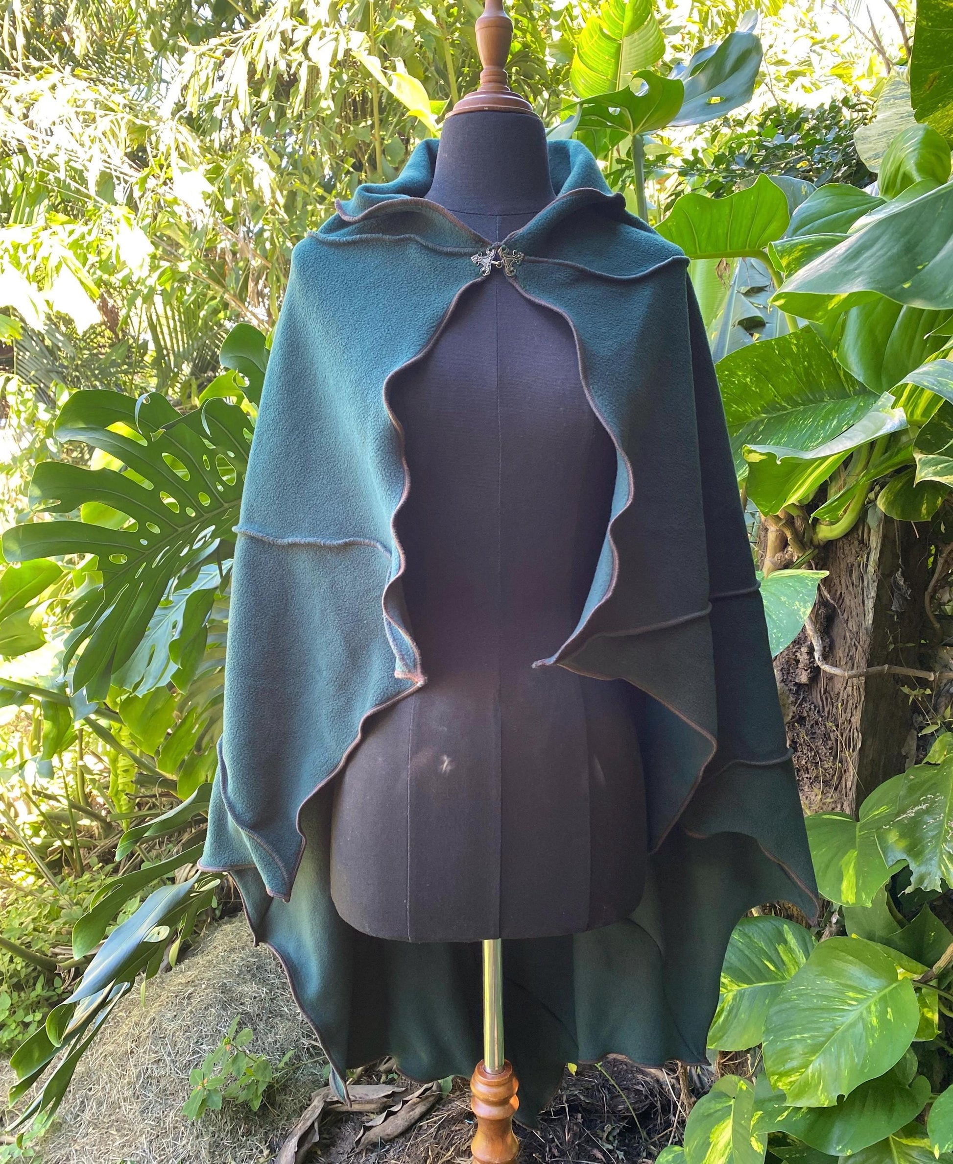 Leaf Cape - Mid length Fleece Cloak