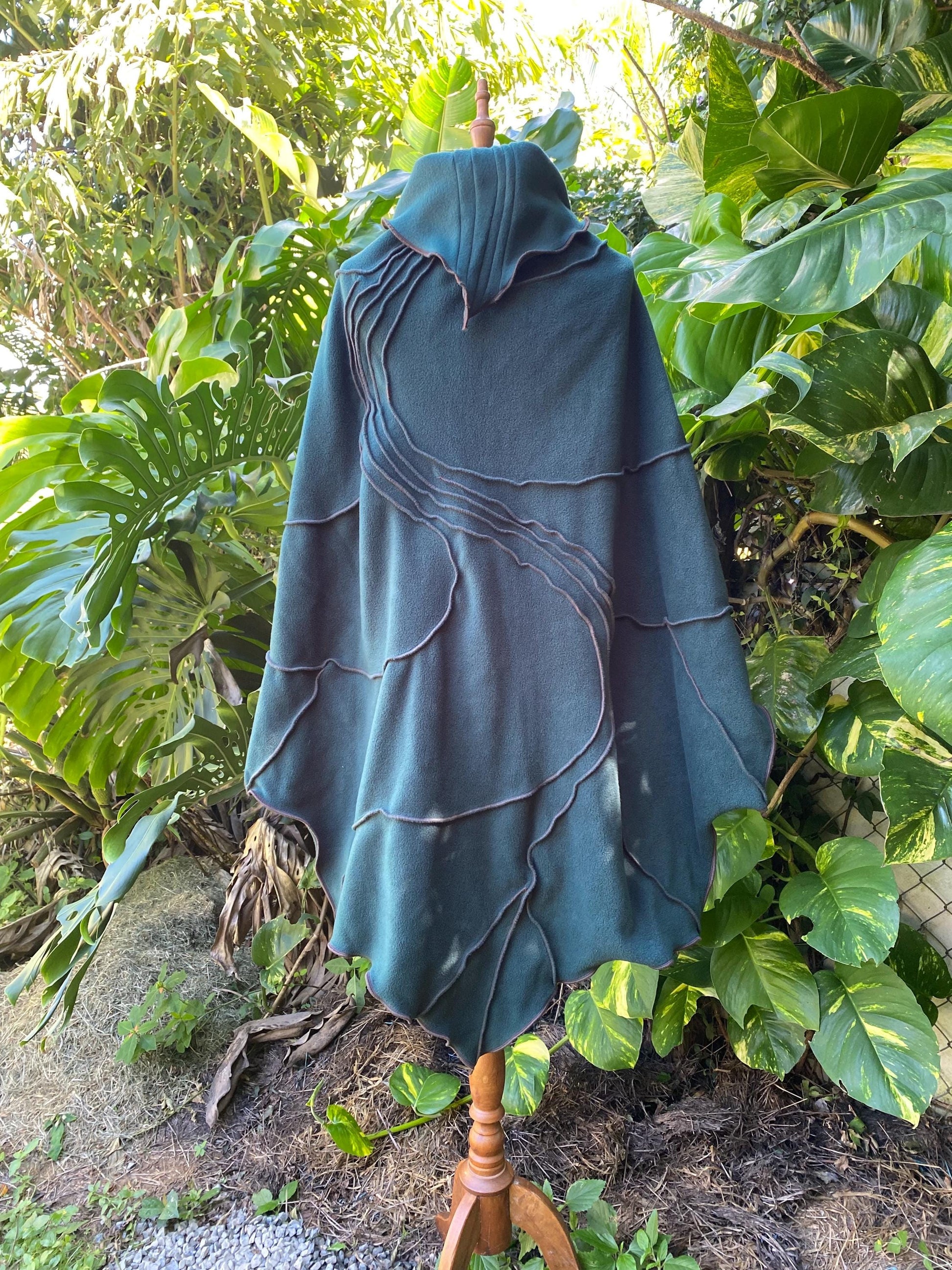 Leaf Cape - Mid length Fleece Cloak