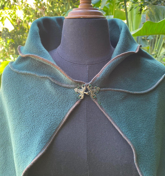 Leaf Cape - Mid length Fleece Cloak