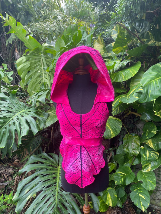 Hooded Pixie Top, elven top, leaf top, larp leaf, hooded elf top, fae leaf top, witch top, ren faire outfit