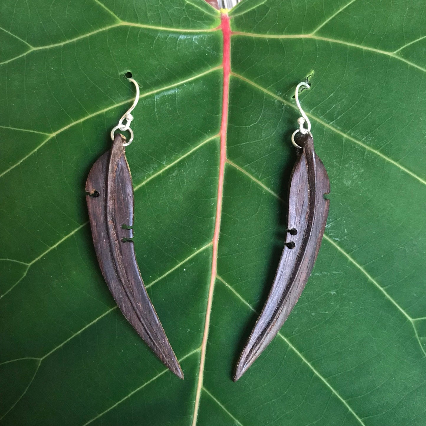 Medium Gum Leaf Earrings - 3D Drop Earrings