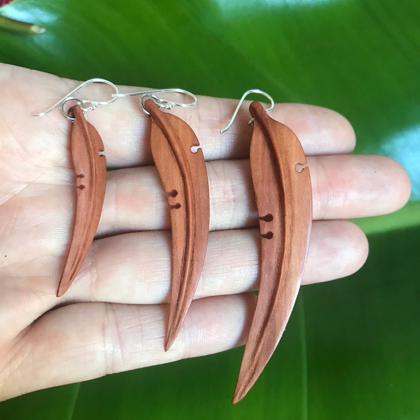 Large Gum Leaf Earrings - 3D Drop Earrings