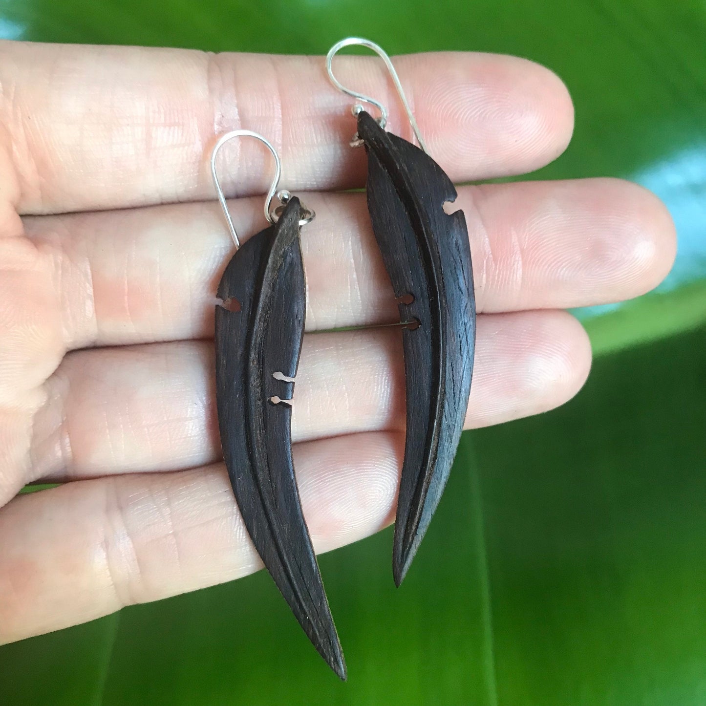 Medium Gum Leaf Earrings - 3D Drop Earrings