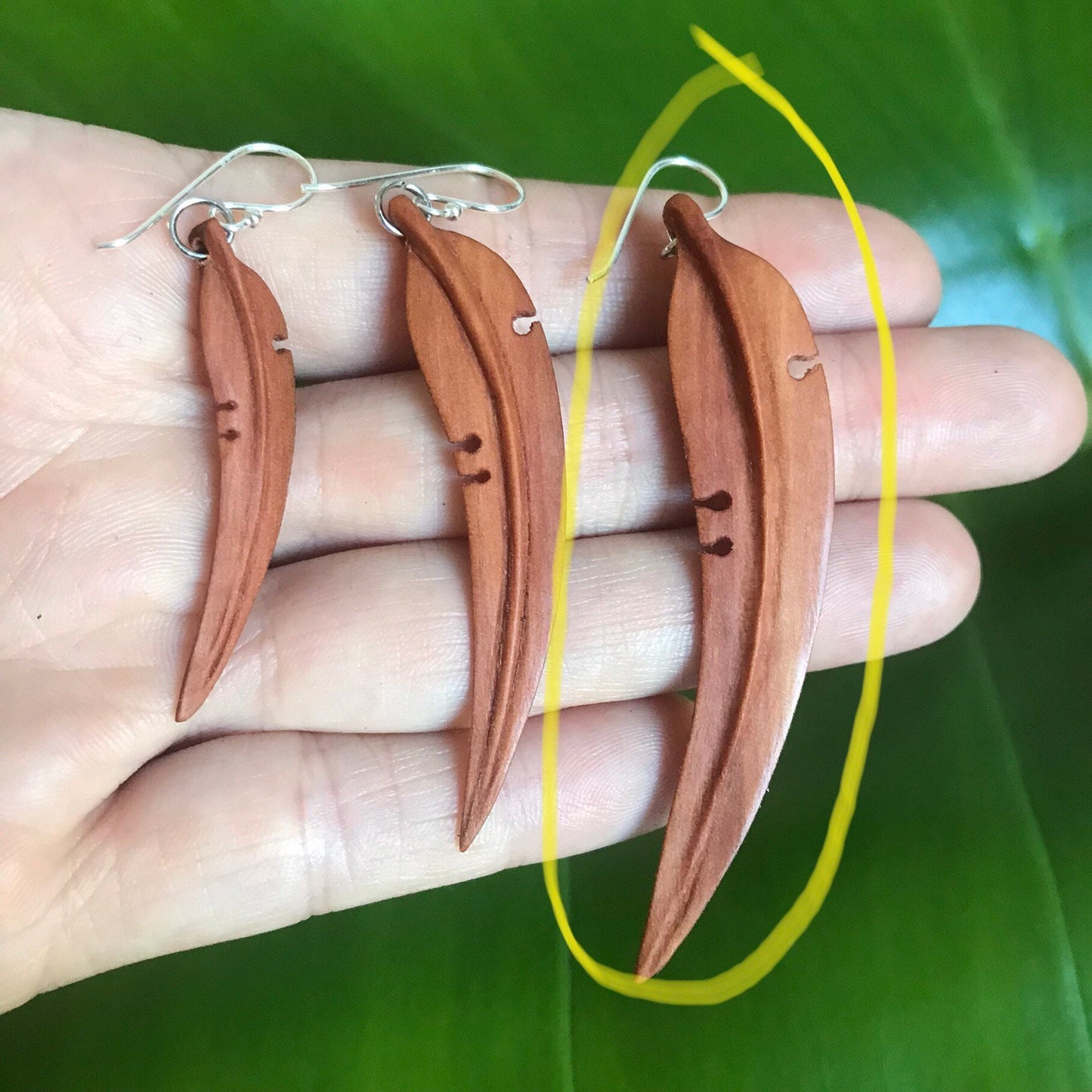 Large Gum Leaf Earrings - 3D Drop Earrings